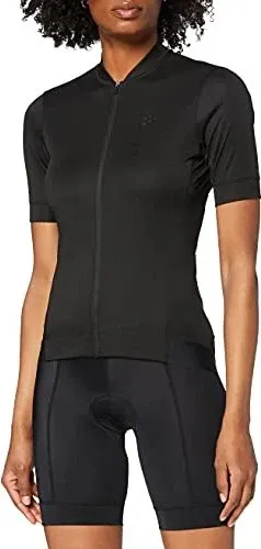 Craft Core Essence Jersey Tight Fit black (999000) L - Biketrikots und Jerseys für Frauen, umweltfreundlich und funktionell mit optimalem Sitz, vier Rückentaschen und UPF 25+ für UV-Schutz.