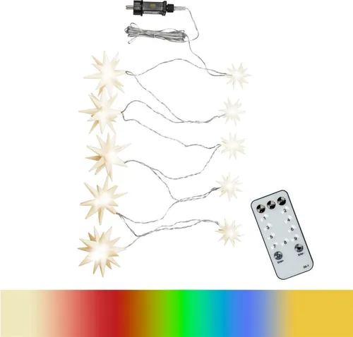 LED Stern Lichterkette - Bunter Weihnachtsstern für Innen & Außen - Advents- & Weihnachtssterne mit energieeffizienten LEDs, ideal zur stimmungsvollen Dekoration in der Weihnachtszeit.
