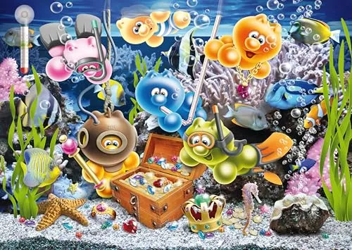 Ravensburger Gelini im Unterwasserspaß Puzzle 1000 Teile - Faszinierendes Unterwasser-Puzzle mit 1000 Teilen für kreative Köpfe ab 14 Jahren, ideal für entspannte Stunden und zur Förderung der Konzentration.