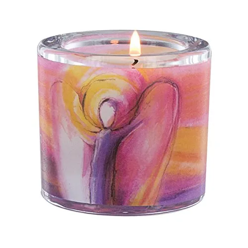 Butzon & Bercker Lichtmomente Windlicht – Möge EIN Engel Dich begleiten – Mundgeblasenes Glas mit Engelsmotiv & Spruch – Dekoratives Kerzenglas mit Teelicht