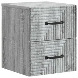 vidaXL Wandmontierter Nachttisch Graues Sonoma 34,5 x 33 x 40 cm