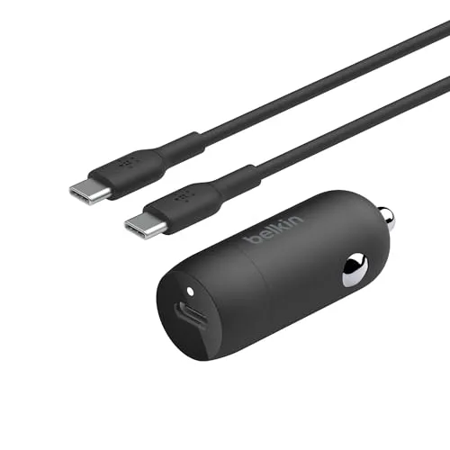 Belkin BoostCharge 30W Auto-Netzteil - Fast Charge für Smartphones - KFZ Einbau: Kompaktes 30W USB-C-Autoladegerät mit PPS-Technologie, lädt Samsung S23 Ultra in nur 24 Minuten von 0-50%. Perfekt für schnelles Laden unterwegs!