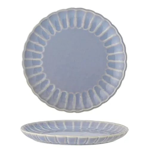 Bloomingville Latina Teller D27xH2 – Steingut Speiseteller – Hochwertiger Keramikteller für den täglichen Gebrauch & besondere Anlässe – Spülmaschinen- & Mikrowellengeeigne (Hellblau)