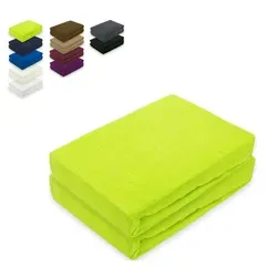 EXKLUSIV HEIMTEXTIL Frottee Spannbettlaken Doppelpack Rundumgummizug 60 - 70 x 140 cm Apfelgrün