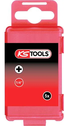 KS Tools 911.7731 9117731 Kreuzschlitz-Bit PH 2 vernickelt E 6.3 5St.