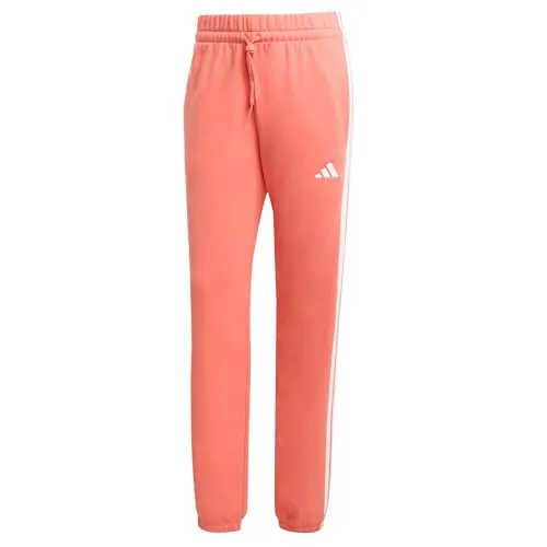 ADIDAS Damen Hose Essentials 3-Streifen French Terry Cuffed in rot von adidas