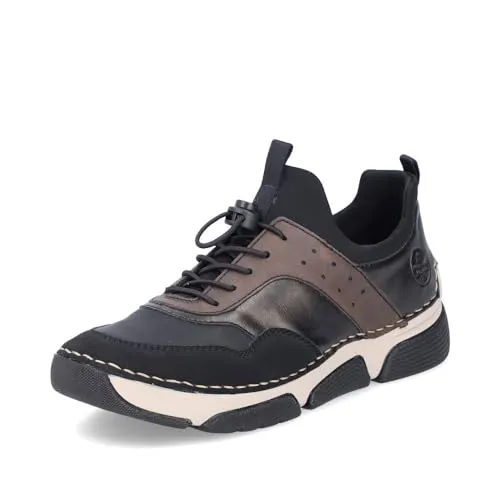 Rieker Slip-On Sneaker - Schlupfschuh mit Schnellverschluss in Braun/Schwarz - Herren-Slipper mit sportlichem Design und gepolsterter Innensohle für hohen Tragekomfort, ideal für Freizeitaktivitäten.