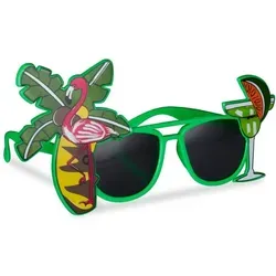 Relaxdays Partybrille Cocktail und Palme Grün,Pink,Schwarz