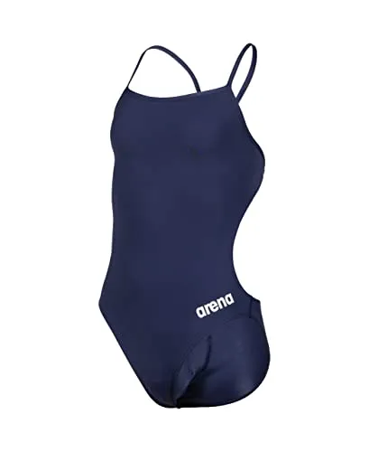 Arena Girl's Team Swimsuit Challenge Solid - Navy-White, 116 EU - Kinder-Bademode: Schnelltrocknender Einteiler aus umweltfreundlichem MaxLife Eco-Gewebe mit hervorragender Chlorbeständigkeit und UV-Schutz für junge Schwimmerinnen.