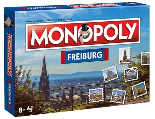 Monopoly Freiburg - klassisches Immobilien-Spiel, entdecke die viertgrößte Stadt Baden-Württembergs im Schwarzwald