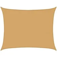 vidaXL Sonnensegel Rechteckig 6x7 m Sandfarben - Hochwertiges Sonnensegel aus UV-beständigem HDPE für effektiven Sonnenschutz. Ideal für Gärten, Terrassen und Pools. Einfache Montage dank Edelstahl-Befestigungen und langlebigem Material.