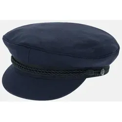 Elbsegler Wolle Marine-Blau - Klassische Wollmütze in Marine-Blau, ideal für Wind und Wetter. Mit Zierkordel und Anker-Knöpfen, perfekt für einen maritimen Look beim Hafenbesuch.
