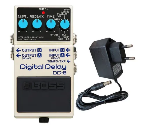 Boss DD-8 Digital Delay Effektgerät mit Netzteil - Gitarren-Effektgeräte - Vielseitiges Delay-Pedal mit 11 Modi, Looper-Funktion und bis zu 10 Sekunden Delay-Zeit für kreative Klangerweiterung.