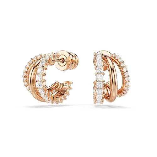 Swarovski Hyperbola Kreolen - Roségoldfarben plattiert - Elegante Ohrringe für Damen, Teil der exklusiven Hyperbola-Familie, perfekt für die FW24-Kollektion und ein stilvolles Accessoire zu jedem Outfit.