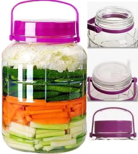 lilawelt24 Einmachglas 3L - Luftdicht und Praktisch - Einmachgläser für Gurken und mehr, mit praktischem Tragegriff und solidem Schraubverschluss für optimale Frische und einfache Lagerung. Ideal für selbstgemachte Köstlichkeiten!