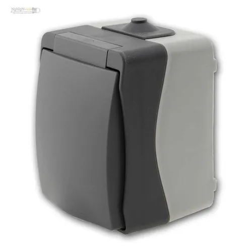 Aufutz Feuchtraum Steckdosen 10er Pack IP54 - Robuste Klappdeckel-Steckdosen für Innen und Außen - Praktisches 10er Set feuchtraumgeeigneter Steckdosen mit Klappdeckel. Ideal für den Einsatz im Außenbereich, robust und sicher bei jedem Wetter.