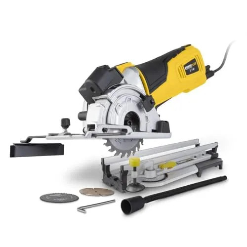 Powerplus Elektro-Mini-Tauchsäge POWX1365MB - 600W Elektrowerkzeug, Ø89mm - elektrische Säge mit Laser & Gehrungsbasis - Werkzeug Set für Zuhause
