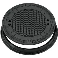 Tankabdeckung GARANTIA befahrbar PKW-Modul - Wasserspeicher & Regentonnen, befahrbare Gusseisenabdeckung in Schwarz für hohe Stabilität und Langlebigkeit.