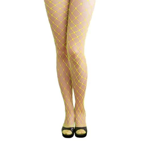 Oblique Unique Sexy Netz Strumpfhose für Damen in gelb von Oblique Unique