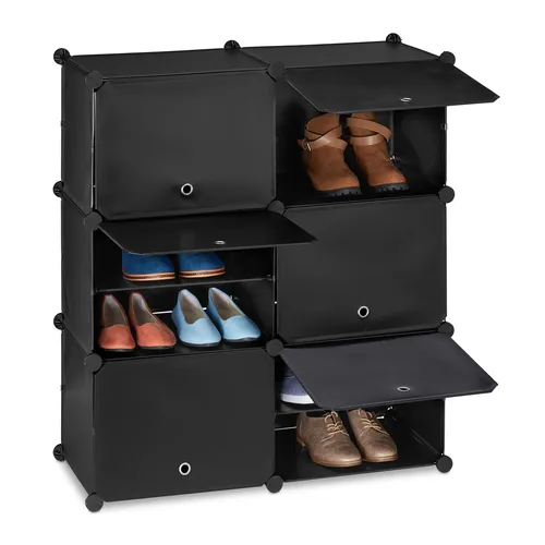 Schuhschrank Schuhregal Schuhkommode 12 Fächer - Regal mit 12 Fächern für optimale Schuhorganisation, platzsparend und erweiterbar, ideal für jedes Zimmer.