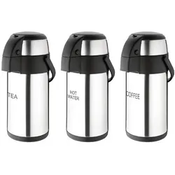 Olympia isolierte Pumpkanne 3L HOT WATER - Kaffeemaschinen, robuste Edelstahlkonstruktion mit Sicherheitsverriegelung und Auslaufschutz, ideal für Heiß- und Kaltgetränke.