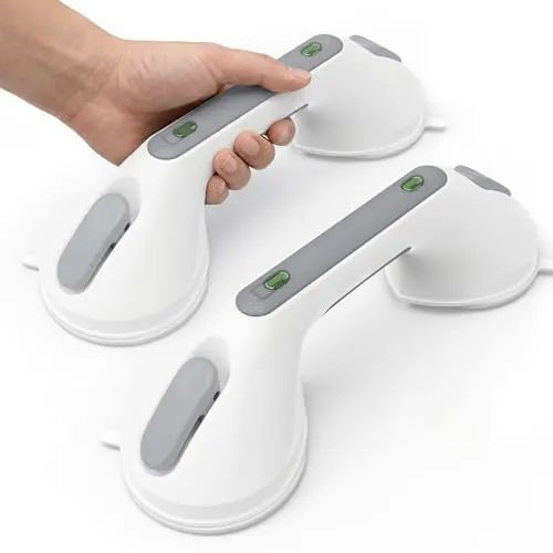 Mannicix Haltegriffe für Senioren, Haltegriff Dusche Ohne Bohren (2×Grau)