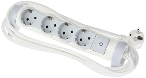 LEGRAND, drehbare Steckdosenleiste mit Kontroll-Schalter EIN/AUS und LED-Beleuchtung, 4 Steckdosen (4-fach); zur Befestigung an Wand und Tisch, 694627