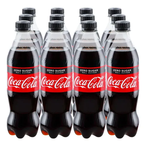 Coca-Cola Zero Sugar - Erfrischungsgetränk ohne Zucker und Kalorien (12 x 500 ml) - Genießen Sie Coca-Cola Zero Sugar: verbesserte Rezeptur mit vollem Geschmack, null Zucker und ohne Kalorien. Praktische 0,5 Liter Flaschen für jeden Moment – ideal für Zuhause oder unterwegs.