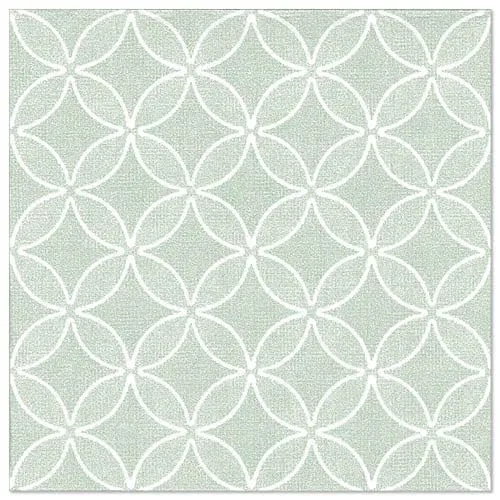 PAPSTAR 50 Servietten ROYAL Collection 1/4-Falz 40 cm x 40 cm jadegrün Circle Flowers