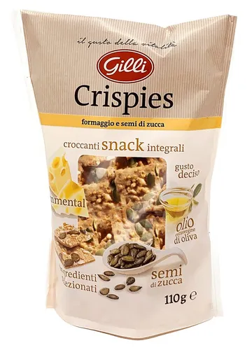 Crispies mit Käse und Kürbiskernen 110 gr. - Gilli
