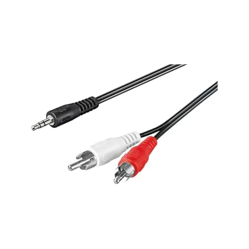 Goobay 50195 3,5mm Klinke / Cinch-Adapterkabel - für Kopfhörerbuchsen an RCA / 3-polig Stereo 3,5 mm-Stecker auf 2x Cinch-Stecker / Schwarz / 5m