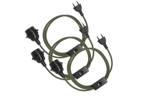 EAZY CASE Lampenfassung 3x E27 mit 5m Kabel in grün von EAZY CASE