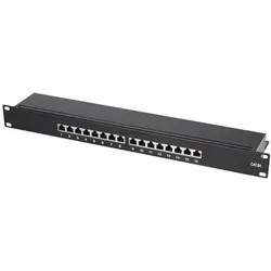 LogiLink Patchpanel Cat.6A, 16 Ports geschirmt - Sonstige Netzwerkartikel: Hochwertiges 19 Zoll Patchpanel für digitale und analoge Signale, unterstützt bis zu 10 Gigabit Ethernet und PoE+ für maximale Flexibilität.