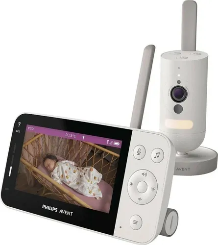 Philips Avent Video-Babyphone mit WLAN-Funktion - Babyphone mit LCD-Monitor und Smartphone-App, ermöglicht eine sichere Überwachung Ihres Babys von überall.