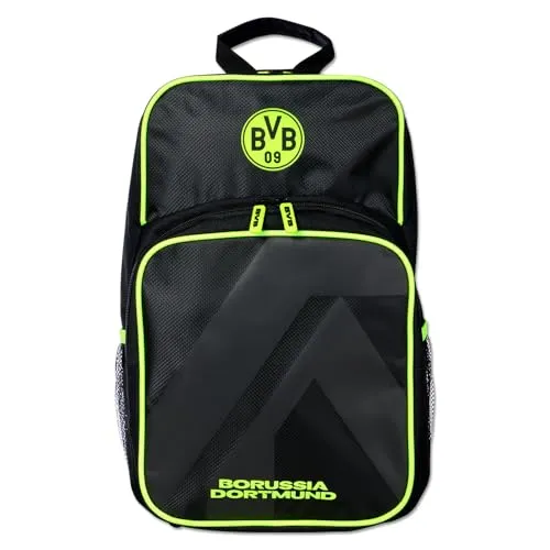 BVB Freizeitrucksack Neon - Stylischer Rucksack für Fans - Freizeitrucksäcke mit BVB-Emblem im Neon Design, ideal für Sport und Alltag. Ausreichend Stauraum und praktische Netz-Tasche für Trinkflaschen.