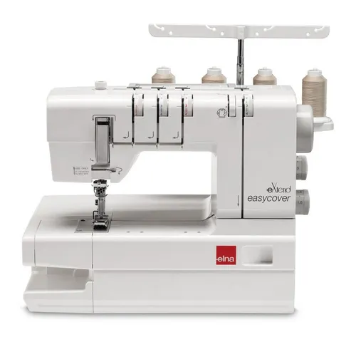 Elna eXtend Easycover V.2 - Perfekte Säume in Weiß - Nähmaschinen mit 14 Nähprogrammen, ideal für feine und dicke Stoffe. Der leistungsstarke Motor sorgt für leises, präzises Nähen und die automatische Spannungslösung erleichtert das Arbeiten.