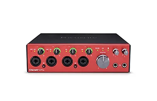Focusrite Clarett+ 4Pre USB-Audio-Interface - Audio-Interface für Musiker*innen mit vier rauscharmen Mikrofonvorverstärkern für authentische Klangergebnisse und herausragende Audioqualität.