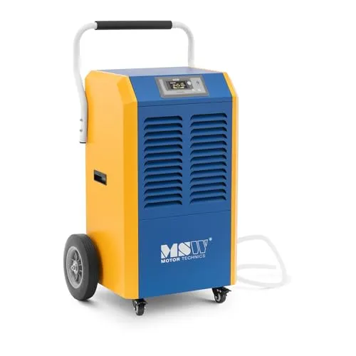 MSW MSW-DEH712H Bautrockner 138 l/Tag - Luftentfeuchter für große Räume bis 150 m², entfernt effektiv 138 l Wasser täglich und ist mobil durch Räder und Griff.