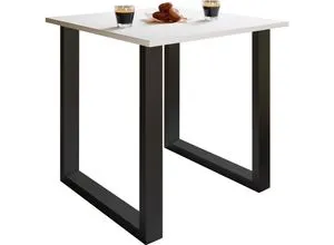 VCM my home Esstisch Xona quadratisch, U-Fuß schwarz - Schreibtisch mit pflegeleichter melaminharzbeschichteter Oberfläche, ideal für Kantinen und Pausenräume – robust und stabil mit harmonischem Design.