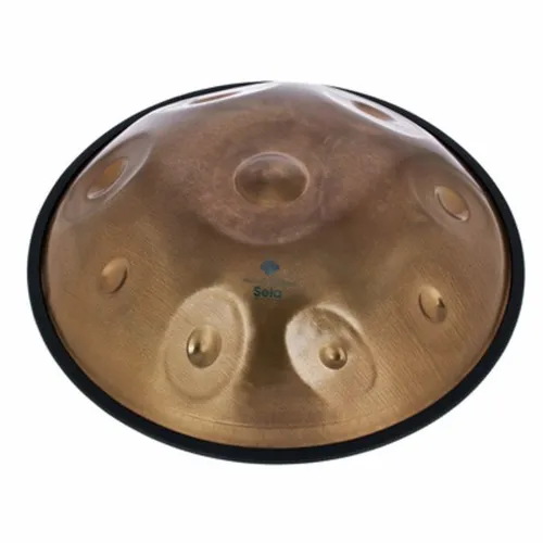 Sela SE 211 Harmony Handpan F Low Pygmy - Steel Pan mit 9 perfekt gestimmten Tönen, handgefertigt aus rostfreiem Edelstahl für langlebigen Klang, inklusive gepolsterter Tasche und Baumwollhandschuhen für optimalen Schutz.