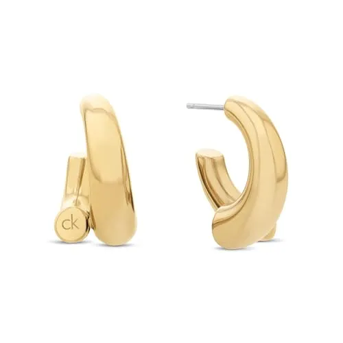 Calvin Klein CK SPIRAL Ohrringe für Damen in Gelbgold - 35000765 - Elegante Damenohrringe aus poliertem goldfarbenem Edelstahl, Teil der CK SPIRAL Kollektion. Mit modernem Design und sicherem Schmetterlingsverschluss für den perfekten Tragekomfort.