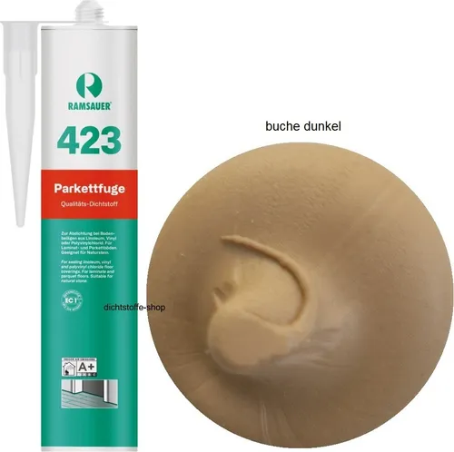 Ramsauer 423 Parkettfuge 1K Hybrid Dichtstoff 310ml Kartusche Laminat-Vinylboden Buche dunkel