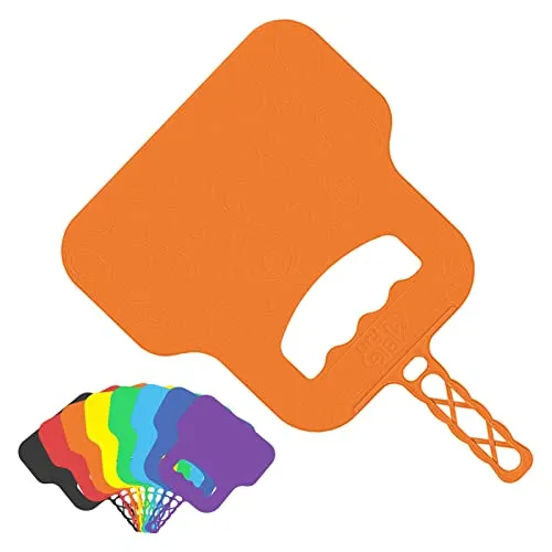 4BIG.Fun Grillfächer Wedel Anzündhilfe Grill BBQ Anmachwedel Kamin Ersatz Fächer Kohle Orange
