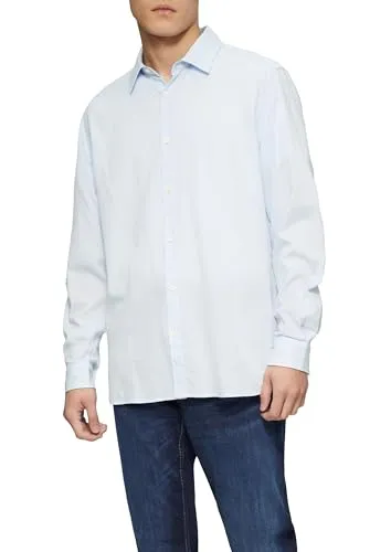 s.Oliver Regular Fit Baumwollhemd mit Strukturmuster - Hochwertiges Baumwollhemd im Regular Fit mit strukturiertem Minimalmuster. Ideal für den Alltag, bietet es Komfort und Stil mit Kentkragen und langen Ärmeln.