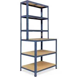 Produktbild shelfplaza HOME Werkbank Regal 190x90x60 cm blau