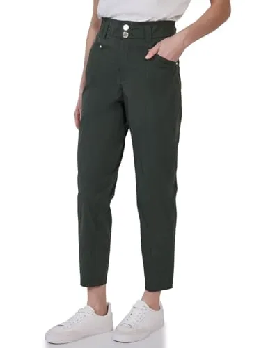 Street One Studio Damen F379084 Paperbag Hose, Desert Pine Green, 44W / 28L - Damen-Hosen im Casual Fit mit High Waist und Tapered Legs, seitlichen Taschen und elastischem Bund für optimalen Tragekomfort.