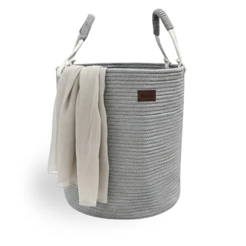 Wäschekorb aus Baumwolle 40 L - Faltbarer Wäschesammler mit Griff - Praktischer Wäschekorb mit 40 L Volumen für Kleidung, Decken oder Spielzeug. Aus reiner Baumwolle, faltbar und pflegeleicht. Ideal für Schlafzimmer, Bad oder Kinderzimmer. Mit stabilen Griffen für einfachen Transport.