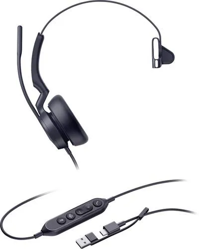 Yealink UH46 Mono Headset - Kabelgebunden für Microsoft Teams - On-Ear Headset mit USB-A und USB-C, ideal für klare Kommunikation und effizientes Arbeiten in Teams.