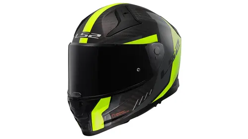 LS2 FF811 Vector II Carbon Grid Helm, gelb, Größe S