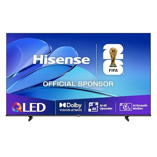 Hisense 65E7Q 65 Zoll QLED Fernseher - 4K UHD Smart TV mit Dolby Vision Atmos und AI 4K Upscaler für atemberaubende Bildqualität und ein immersives Klangerlebnis, ideal für Filmabende und Gaming.
